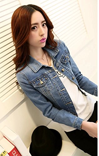 デニム ジャケット 鋲 ビジュー カジュアル エレガント 長袖 大きいサイズ  美脚 デート 2次会 パーティ フェミニン ガーリー 秋物 冬物 可愛いスカーフ付き m221