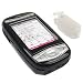 HTC T-Mobile MDA Accessory Bundle Kit- Solid Black Crystal Snap On Cover Case with Belt Clip + Premium Reusable LCD Screen Guard Protector with Lint Cleaning Cloth By Ikross