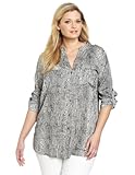 511oLZDBaML. SL160  Calvin Klein Womens Plus Size Ombred Print Crew Roll Sleeve