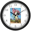 President and General George Washington Americana Wall Clock by WatchBuddy Timepieces (Slate Blue Frame)
