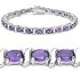 11.25 Carat Genuine Amethyst Ovals Sterling Silver Bracelet