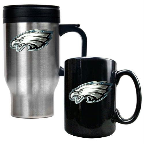 NFL Philadelphia Eagles Travel Mug & Ceramic Mug Set - Primary Logo