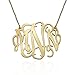 18k Gold Plated Personalized XXL Statement Monogram Necklace- 2 Inches - Custom Made with Any Initials!