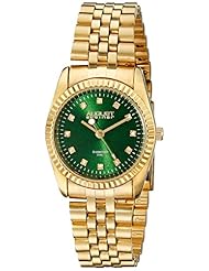 Watch: August Steiner Womens AS8170GN Gold Quartz Watch with Green Dial and Yellow Gold Bracelet - TWI Watches, LLC