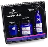 Seven Palms Gift Set White Tea Lavender, Candle, Bath Salt, 20-Ounce Jar and  Body Lotion, 8-Ounce Bottle