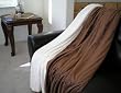 Super Soft Queen Faux Fur / Micro Fiber Blanket / Bedspread / Throw - Brown