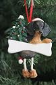 Dachshund Black Dog Dangling/Wobbly Leg Christmas Ornament