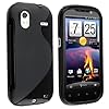 eForCity TPU Rubber Skin Case compatible with HTC Amaze 4G, Frost Black S Shape