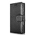 Sharp Aquos Crystal - Cellularvilla Pu Leather Wallet Card Flip Open Pocket Case Cover Pouch For Sharp Aquos Crystal 306SH (Carbon Fiber Black)