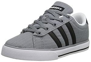 adidas NEO Se Daily Vulc K Kids Skateboarding Shoe (Little Kid/Big Kid), Grey/Black/Running White, 1.5 M US Little Kid