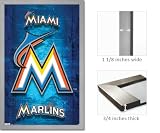 Silver Framed Miami Marlins Logo Poster 5699