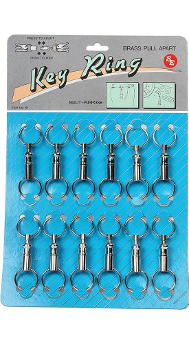 SE 12-Piece Pull Apart Key Ring Set - 121SKP