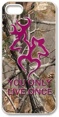 Pop browning deer antlers logo bucks and doe yolo camo design Iphone 5 5S hard plastic case