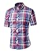 Generic Mens Plaid Woven Short Sleeve Shirt With Plaid Patterns