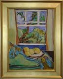 Lemons in Window, Original Oil Painting By Carmel Artist Jane Bradford - Framed Artwork