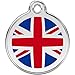 Red Dingo Personalized UK Flag Pet ID Dog Tag (Small)