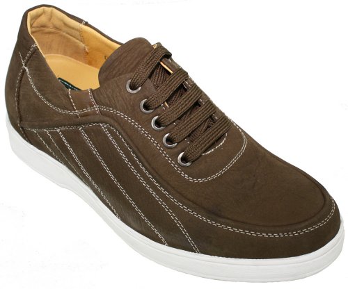 CALDEN - K09977 - 2.4 Inches Taller - Height Increasing Shoes for Men (Brown Casual Shoes)