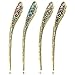 Voberry® Vintage Antique Brass Metal Vivid Peacock Bird Multi-colored Crystal Bead Women's Hair Accessory Decorative Hair Pin Stick for Long Hair (A)