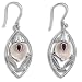 Sterling Silver Pink Mother-of-Pearl Lily and Ruby Earrings by Sajen