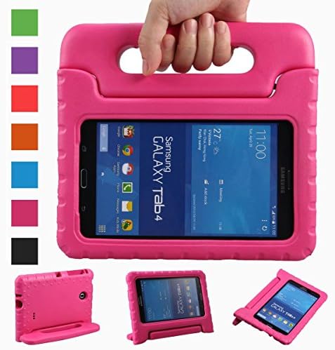 eTopxizu Samsung Galaxy Tab 4 7.0 Kiddie Case - Light Weight Shock Proof Convertible Handle Stand Kids Children Friendly for Samsung Tab 4 7-Inch SM-T230 SM-T231 SM-T235 Tablet, Rose Color