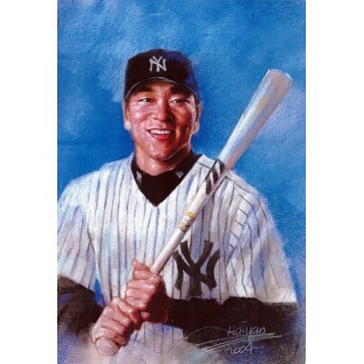 Hideki Matsui New York Yankees Yomiuri Giants poster - 13x19 custom fit with RichAndFramous Black 99 inch Poster Hangers