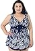 Women's Plus Swimdress V-Neck Printed Swimsuit Beachwear with Shorts