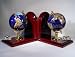 7" Tall pair of Gem Jewel Gemstone World Map Globe Globes Bookend Bookends