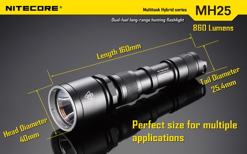 Nitecore MH25 Micro USB Rechargable Flashlight (860 Lumens)