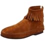 Minnetonka Womens Back Zipper Boot Hardsole,Brown Suede,6 M (Medium) US