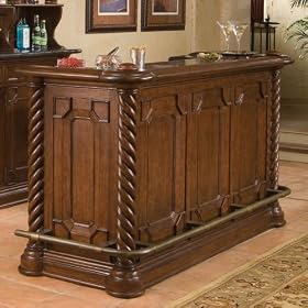 Tuscan Dark Mahogany Pub Bar Front By Powell by Powell Furniture