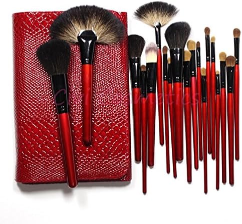 High Loving Professional Makeup Brushes Set 26 Pieces Goat Pony Hair With Crocodile Lether Red bag Top Grade, Most Gorgeous For Gifts