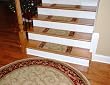 Premium Carpet Stair Treads - Tan Scrollworks - Plus a matching 5' 3" Round Rug