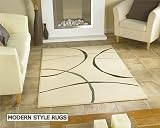 Retro Ivory Modern Large Retro Rug 120cmx160cm