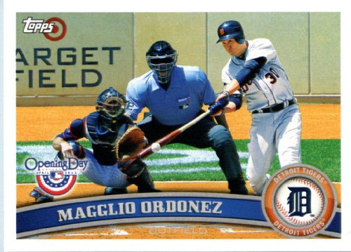 2011 Topps Opening Day Baseball Card #177 Magglio Ordonez - Detroit Tigers - MLB Trading Card  In A Protective Screwdown Display Case!