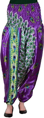 Hathooti Women's Satin Patiala Free Size Purple