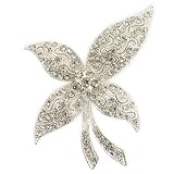 Pugster Clear Crystal Flower Brooch