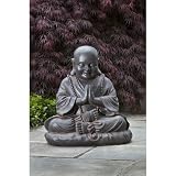 Alfresco Home Seated Buddha Statuary, Black Rust