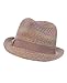 NYfashion101 Women's Solid Color Band Multicolor Weaved Trilby Fedora Hat