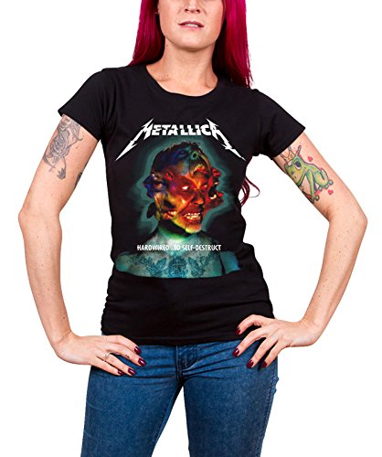 Metallica T Shirt Hardwired Album Cover Official Womens Black Junior Fit
