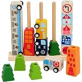 木のおもちゃ　子供　I’mToy　アイムトイ　ソート＆カウントシティ　木製知育玩具　IM-27390　Edute　エデュテ ソート