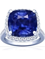 Platinum Cushion Cut Blue Sapphire Fana Designer Ring (GIA Certificate)