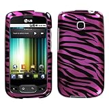 MyBat LG Phoenix / Optimus T Phone Protector Cover - Zebra Skin Hot Pink/Bl ....