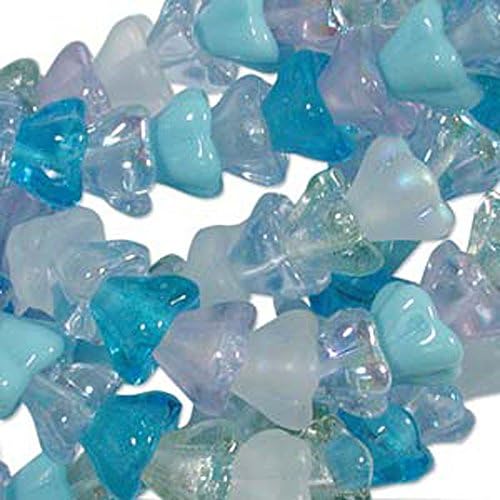 Serenity Mix 10x13mm Flower Cone 45 Bead Cap Czech Glass Beads