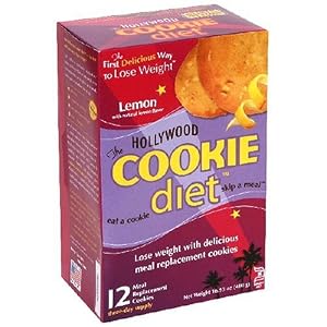 Hollywood Cookie Diet Meal Replacement Cookies, Lemon, 1.4-Ounce Cookies (Pack of 12)