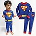 Baby Boys Superman & Batman 2 Piece Long Sleeve Jersey Nightwear Cute Pjs Set