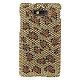 Rhinestones Protector Case for Motorola Triumph WX435, Leopard Print Full D ....