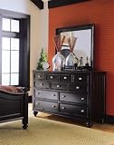 American Drew Camden Dark Dressing Chest and Landscape Mirror