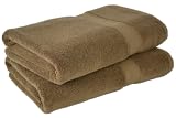 Calcot Growers Collection 100-Percent Supima Zero-Twist Cotton 2-Piece Oversized Bath Sheet/Towel Set, Cocoa