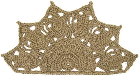 Jute Crown Slice Rug - Perfect for a Little Princess Room - Half Circle Shape is also Excellent for a Pet Mat or Kitchen Decor - 43" x 22"