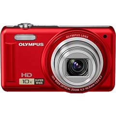 Olympus VR-310 Digitalkamera (14 Megapixel, 10-fach opt. Zoom, 7,6 cm (3 Zoll) Display, bildstabilisiert) rot